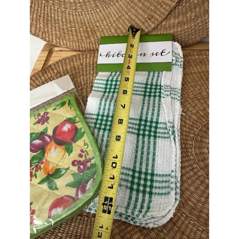 Two piece kitchen set, oven & dish towel